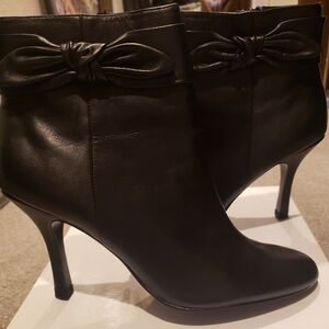 Alfani Black Heeled Boots with Bow Detail